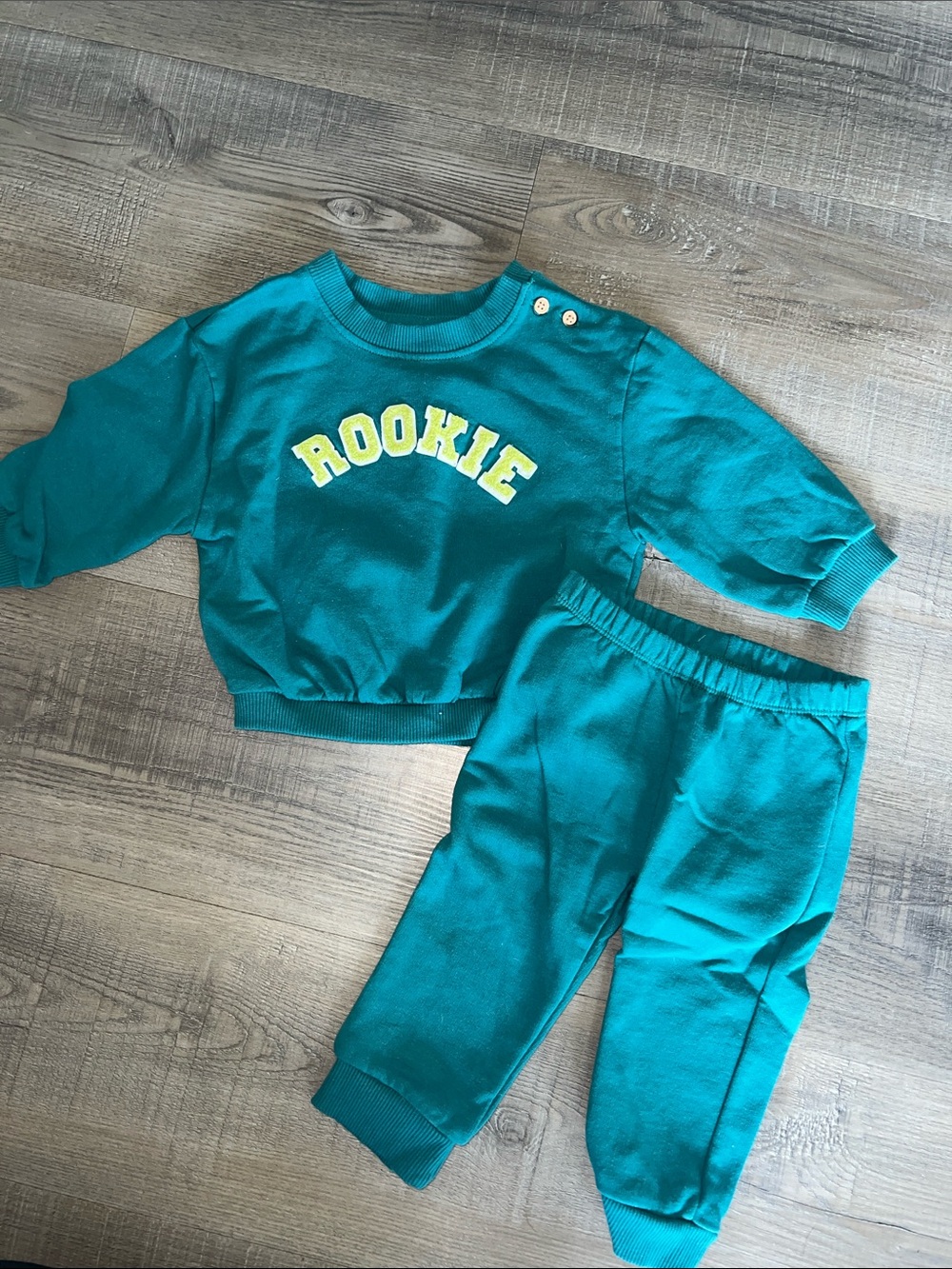 Cat & Jack Teal 'Rookie' Sweatshirt and Joggers Set